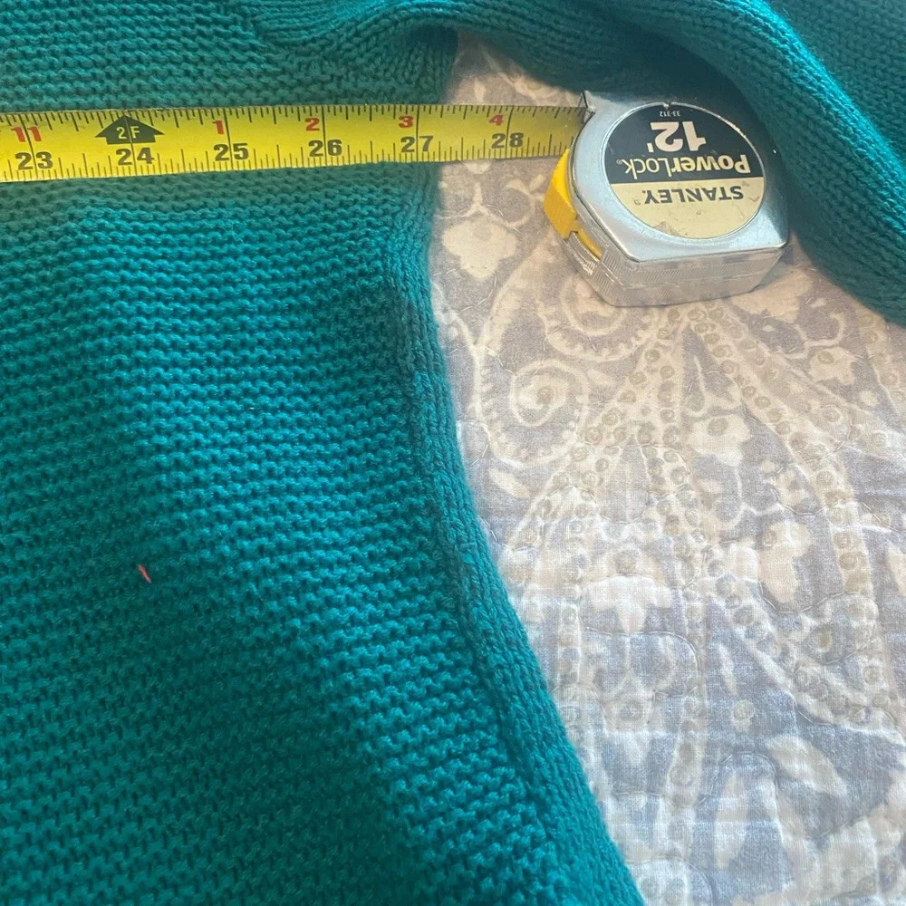 CHAPS Sweater Boatneck Cable Knit Green-2X - Picture 5 of 6
